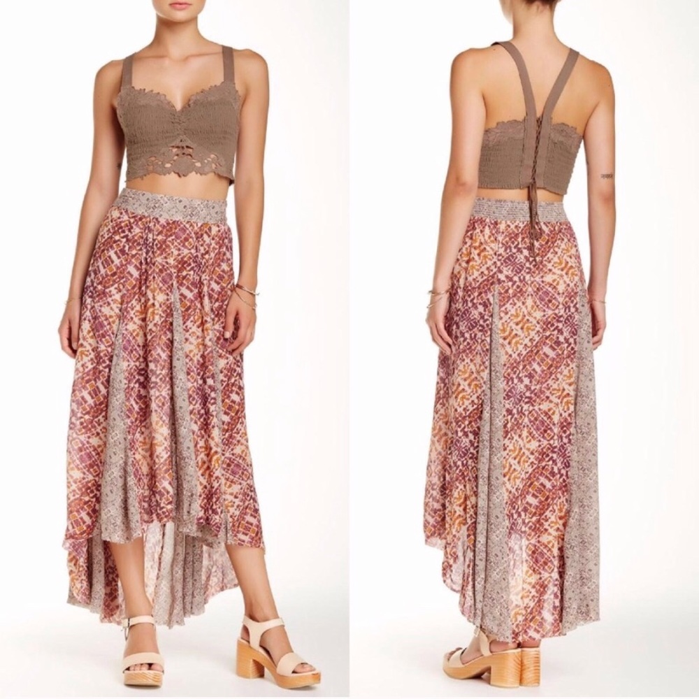 Free People Show You Off ikat high-low midi skirt